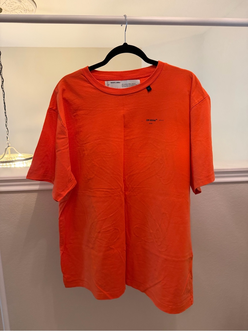 Off-White Abstract Arrows Short Sleeve Over Tee - Orange